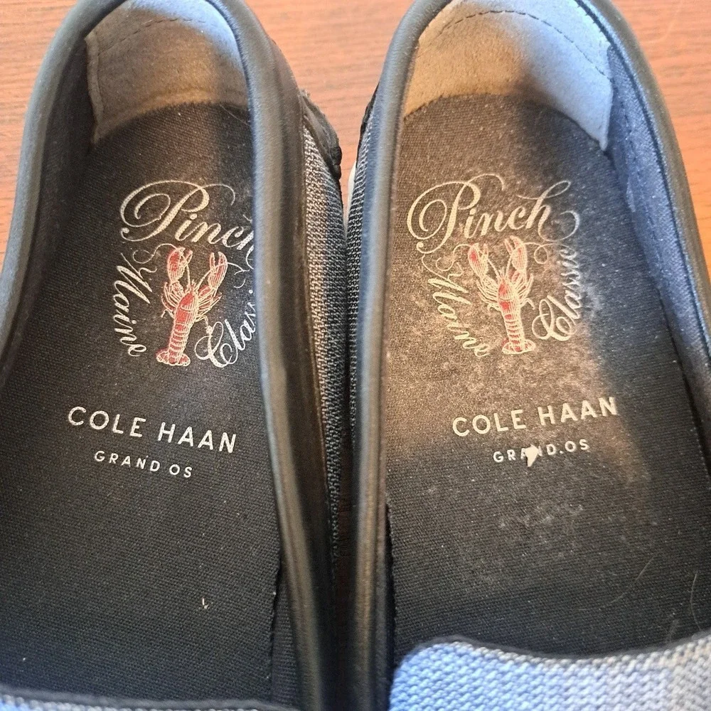 Cole Haan Pinch Maine Classic Grey Textile Black Leather Penny Loafers C21842 9M